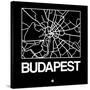 Black Map of Budapest-NaxArt-Stretched Canvas