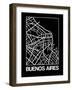 Black Map of Buenos Aires-NaxArt-Framed Art Print