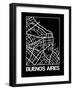 Black Map of Buenos Aires-NaxArt-Framed Art Print