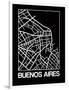 Black Map of Buenos Aires-NaxArt-Framed Art Print