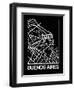 Black Map of Buenos Aires-NaxArt-Framed Art Print