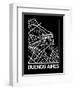 Black Map of Buenos Aires-NaxArt-Framed Art Print