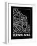 Black Map of Buenos Aires-NaxArt-Framed Art Print
