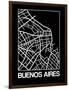 Black Map of Buenos Aires-NaxArt-Framed Art Print