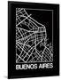 Black Map of Buenos Aires-NaxArt-Framed Art Print