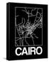 Black Map of Cairo-NaxArt-Framed Stretched Canvas