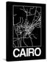 Black Map of Cairo-NaxArt-Stretched Canvas