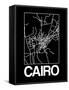 Black Map of Cairo-NaxArt-Framed Stretched Canvas