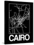 Black Map of Cairo-NaxArt-Stretched Canvas