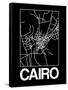 Black Map of Cairo-NaxArt-Framed Stretched Canvas