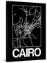 Black Map of Cairo-NaxArt-Stretched Canvas