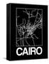 Black Map of Cairo-NaxArt-Framed Stretched Canvas