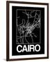 Black Map of Cairo-NaxArt-Framed Art Print