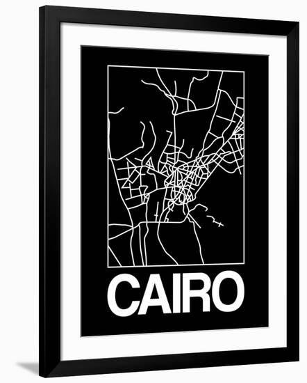 Black Map of Cairo-NaxArt-Framed Art Print