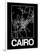 Black Map of Cairo-NaxArt-Framed Art Print