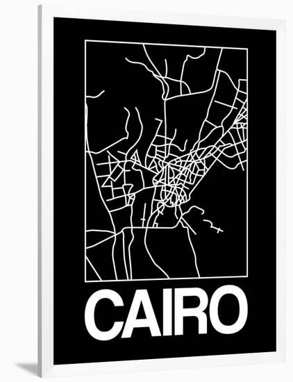 Black Map of Cairo-NaxArt-Framed Art Print