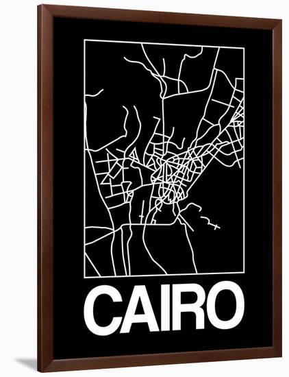 Black Map of Cairo-NaxArt-Framed Art Print