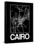 Black Map of Cairo-NaxArt-Framed Stretched Canvas