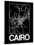 Black Map of Cairo-NaxArt-Stretched Canvas