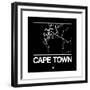 Black Map of Cape Town-NaxArt-Framed Premium Giclee Print