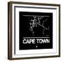 Black Map of Cape Town-NaxArt-Framed Premium Giclee Print