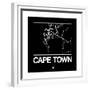Black Map of Cape Town-NaxArt-Framed Premium Giclee Print