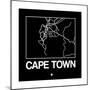 Black Map of Cape Town-NaxArt-Mounted Premium Giclee Print