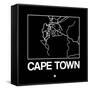 Black Map of Cape Town-NaxArt-Framed Stretched Canvas