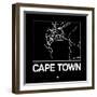 Black Map of Cape Town-NaxArt-Framed Art Print