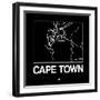 Black Map of Cape Town-NaxArt-Framed Art Print