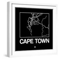 Black Map of Cape Town-NaxArt-Framed Art Print