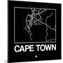 Black Map of Cape Town-NaxArt-Mounted Art Print