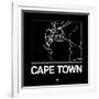 Black Map of Cape Town-NaxArt-Framed Art Print