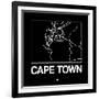 Black Map of Cape Town-NaxArt-Framed Art Print