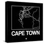 Black Map of Cape Town-NaxArt-Stretched Canvas