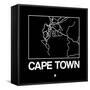 Black Map of Cape Town-NaxArt-Framed Stretched Canvas