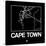 Black Map of Cape Town-NaxArt-Stretched Canvas