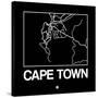 Black Map of Cape Town-NaxArt-Stretched Canvas