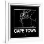 Black Map of Cape Town-NaxArt-Framed Art Print