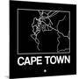 Black Map of Cape Town-NaxArt-Mounted Art Print