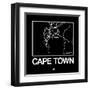 Black Map of Cape Town-NaxArt-Framed Art Print