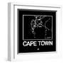 Black Map of Cape Town-NaxArt-Framed Art Print