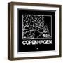 Black Map of Copenhagen-NaxArt-Framed Art Print