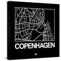 Black Map of Copenhagen-NaxArt-Stretched Canvas