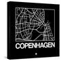 Black Map of Copenhagen-NaxArt-Stretched Canvas