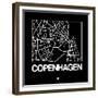 Black Map of Copenhagen-NaxArt-Framed Premium Giclee Print