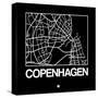 Black Map of Copenhagen-NaxArt-Stretched Canvas
