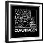 Black Map of Copenhagen-NaxArt-Framed Art Print