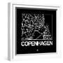 Black Map of Copenhagen-NaxArt-Framed Art Print