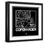 Black Map of Copenhagen-NaxArt-Framed Art Print